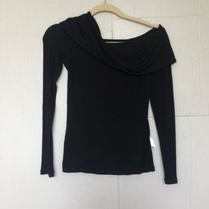 Off the shoulder black long sleeve